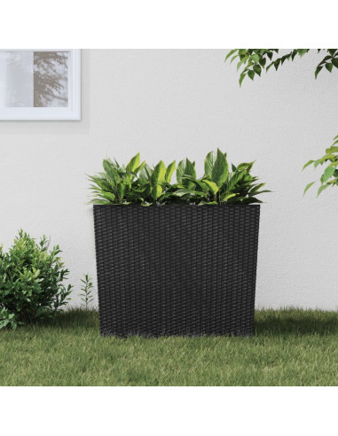 Fioriera con Interno Rimovibile Antracite 12 / 44 L PP Rattan