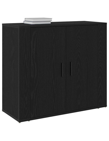 Credenza Rovere Nero 80 x 33 x 70 cm Legno multistrato