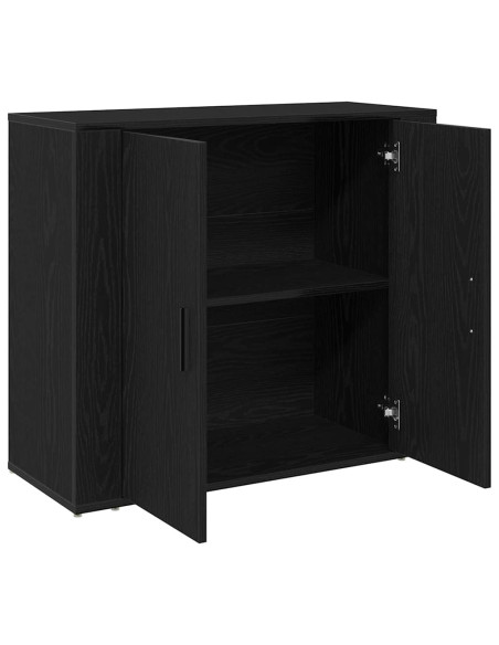 Credenza Rovere Nero 80 x 33 x 70 cm Legno multistrato