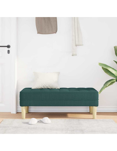 panchina con cuscino Verde Scuro 113 x 57 x 39 cm Tessuto