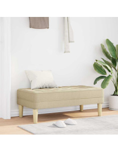 panchina con cuscino Crema 113 x 57 x 39 cm Tessuto