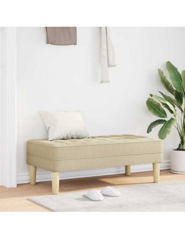 panchina con cuscino Crema 113 x 57 x 39 cm Tessuto