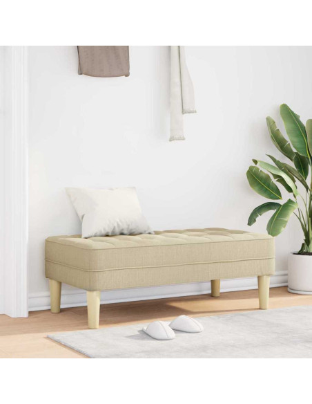 panchina con cuscino Crema 113 x 57 x 39 cm Tessuto