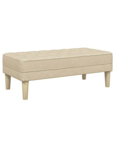 panchina con cuscino Crema 113 x 57 x 39 cm Tessuto 2