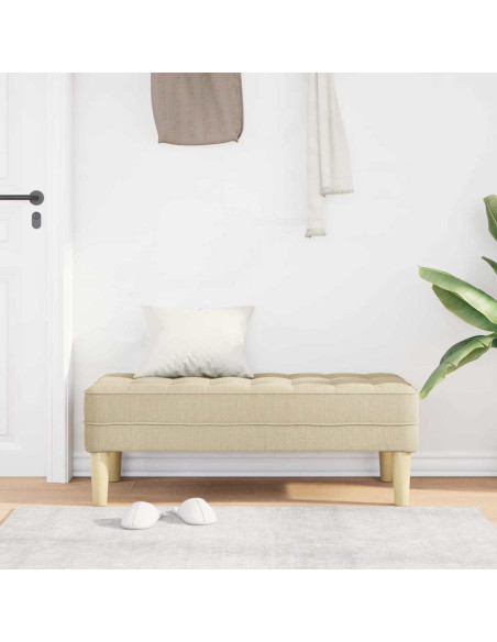 panchina con cuscino Crema 113 x 57 x 39 cm Tessuto