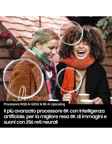 Samsung Neo QLED AI TV 75" QE75QN900FTXZT 8K Mini LED, Processore NQ8 AI Gen2, 8K AI Upscaling, Glare Free, Neo Quantum HDR 8K P