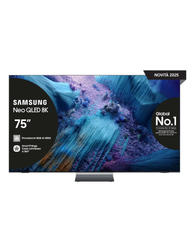 Samsung Neo QLED AI TV 75" QE75QN990FTXZT 8K Mini LED, Processore NQ8 AI Gen3, 8K AI Upscaling Pro, Glare Free, Neo Quantum HDR 