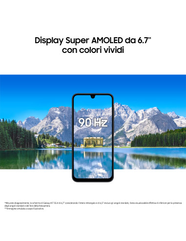 Samsung Galaxy A17 5G, Android 15, Display sAMOLED 6.7", 8GB RAM, 256GB, Batteria 5.000 mAh, Resistenza IP54, Memoria espandibil