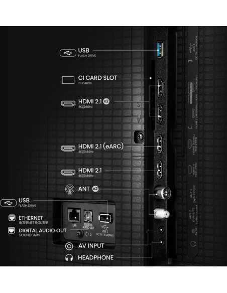 Hisense U7Q 65U79Q TV 165,1 cm (65") 4K Ultra HD Smart TV Wi-Fi Nero
