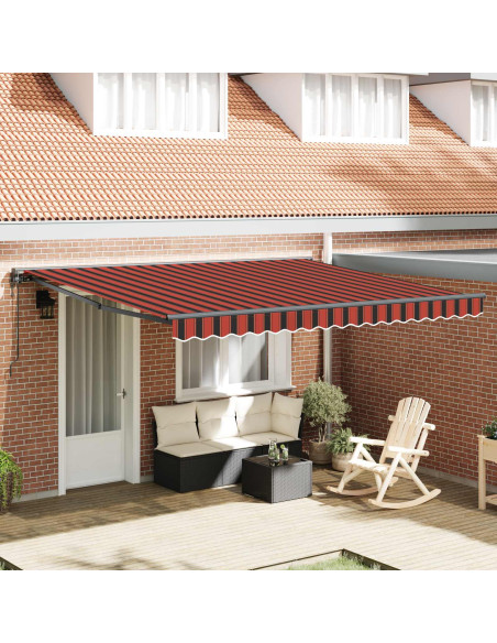 Tessuto per Tenda arancione e marrone 350 x 250 cm Poliestere