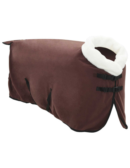 Coperta per Cavalli Marrone Scuro Completo 95 cm Felpa in pile