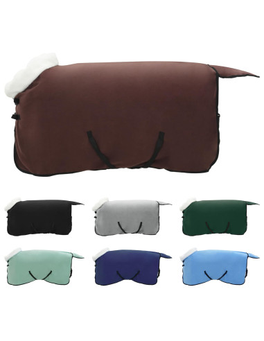 Coperta per Cavalli Marrone Scuro Completo 115 cm Felpa in pile