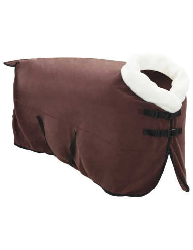 Coperta per Cavalli Marrone Scuro Completo 135 cm Felpa in pile