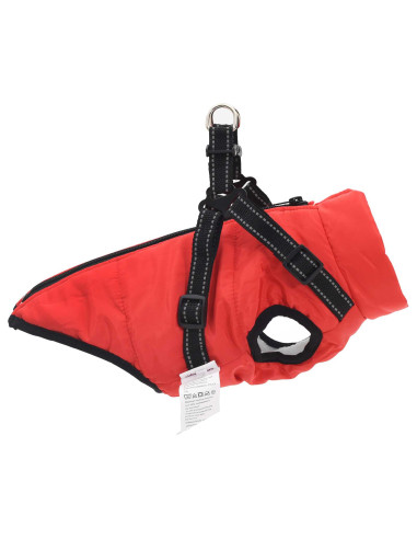 Cappotto per Cani con imbracatura Rosso L24 Pile e Poliestere