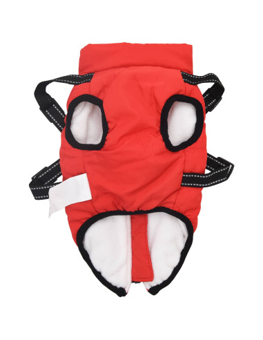 Cappotto per Cani con imbracatura Rosso L36 Pile e Poliestere