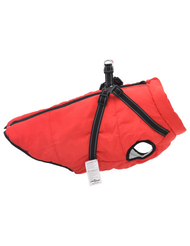 Cappotto per Cani con imbracatura Rosso L48 Pile e Poliestere