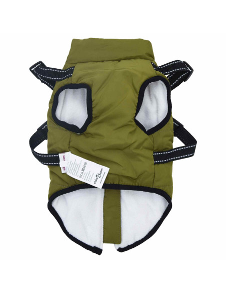 Cappotto per Cani Verde militare L36 Pile e Poliestere