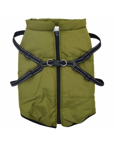 Cappotto per Cani Verde militare L44 Pile e Poliestere