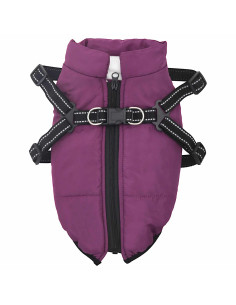 Cappotto per Cani con imbracatura Viola L32 Pile e Poliestere 2
