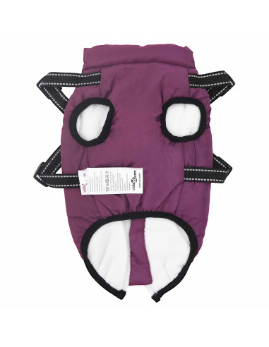 Cappotto per Cani con imbracatura Viola L36 Pile e Poliestere