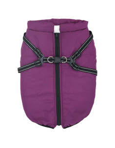 Cappotto per Cani con imbracatura Viola L44 Pile e Poliestere 2