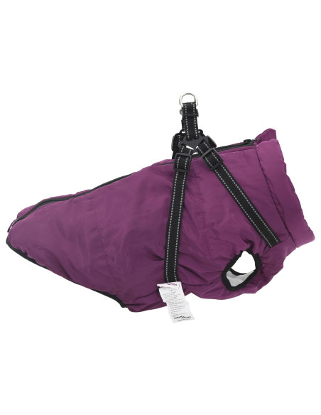 Cappotto per Cani con imbracatura Viola L48 Pile e Poliestere