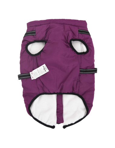 Cappotto per Cani con imbracatura Viola L48 Pile e Poliestere
