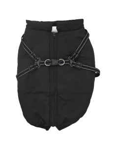 Cappotto per Cani con imbracatura Nero L44 Pile e Poliestere 2
