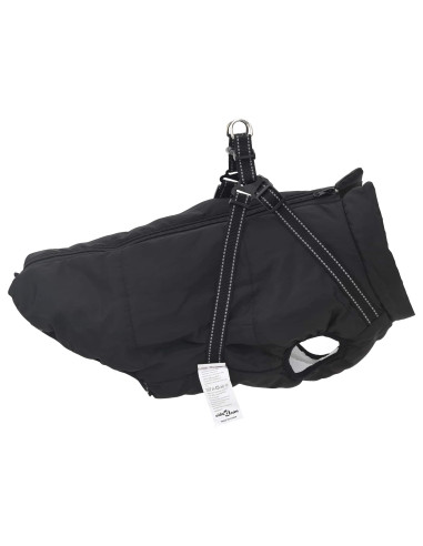 Cappotto per Cani con imbracatura Nero L44 Pile e Poliestere