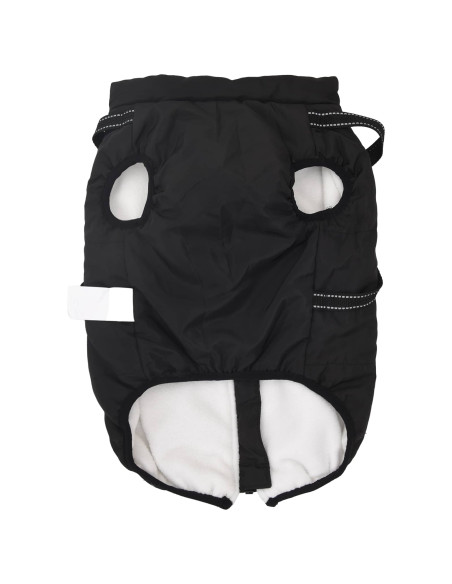 Cappotto per Cani con imbracatura Nero L48 Pile e Poliestere