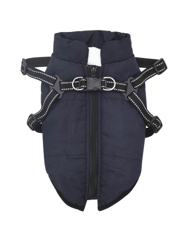 Cappotto per Cani Blu navy L36 Pile e Poliestere
