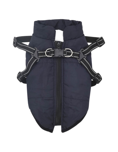 Cappotto per Cani Blu navy L36 Pile e Poliestere