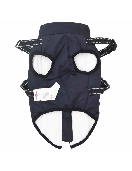 Cappotto per Cani Blu navy L36 Pile e Poliestere