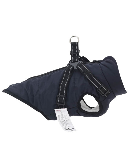 Cappotto per Cani Blu navy L40 Pile e Poliestere