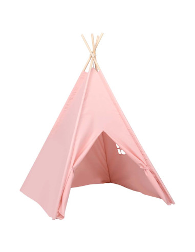 Tenda Tipi per Bambini con Borsa Rosa Microfibra 120x120x150cm