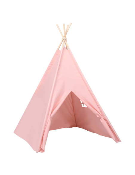 Tenda Tipi per Bambini con Borsa Rosa Microfibra 120x120x150cm