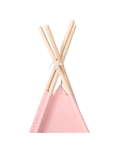 Tenda Tipi per Bambini con Borsa Rosa Microfibra 120x120x150cm