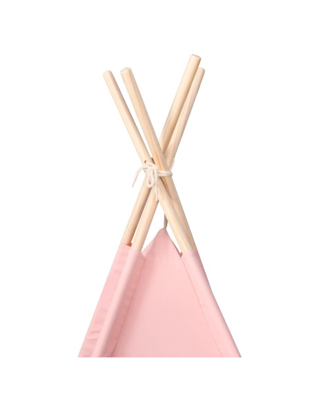 Tenda Tipi per Bambini con Borsa Rosa Microfibra 120x120x150cm