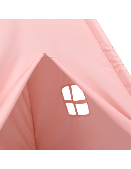 Tenda Tipi per Bambini con Borsa Rosa Microfibra 120x120x150cm