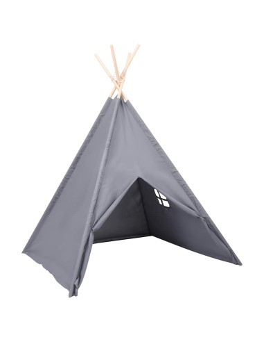 Tenda Tipi Bambini con Borsa Grigio Microfibra 120x120x150cm