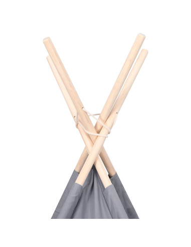 Tenda Tipi Bambini con Borsa Grigio Microfibra 120x120x150cm