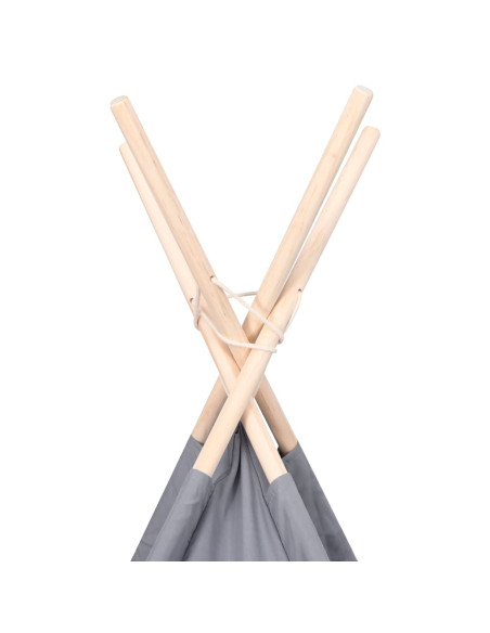 Tenda Tipi Bambini con Borsa Grigio Microfibra 120x120x150cm