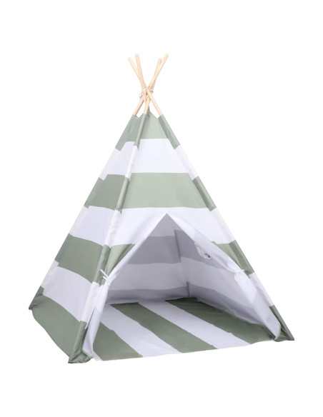 Tenda per bambini Rigato Grigio e Bianco 120 x 120 x 150 cm