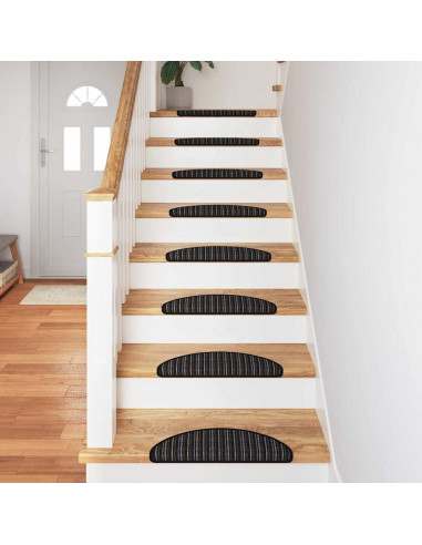 Tappetini per scale autoadesivi 15 pcs Antracite 56 x 17 x 3 cm