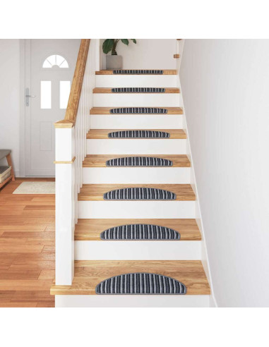 Tappetini per scale autoadesivi 15 pcs Grigio 56 x 17 x 3 cm