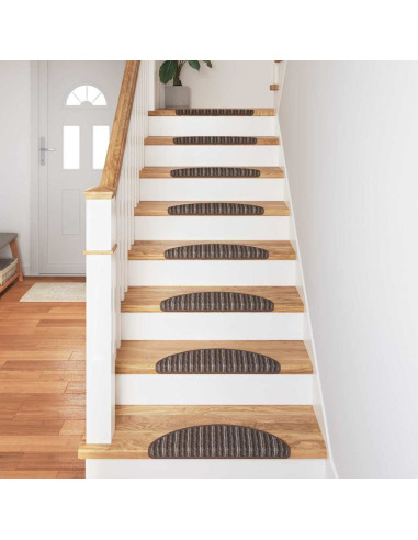 Tappetini per scale autoadesivi 15 pcs Marrone 56 x 17 x 3 cm