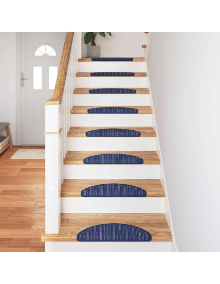 Tappetini per scale autoadesivi 15 pcs Blu 56 x 17 x 3 cm