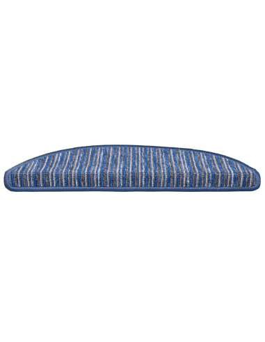 Tappetini per scale autoadesivi 15 pcs Blu 56 x 17 x 3 cm