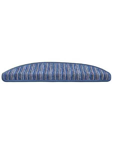 Tappetini per scale autoadesivi 15 pcs Blu 56 x 17 x 3 cm