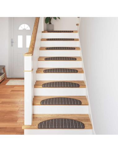 Tappetini per scale autoadesivi 15 pcs Marrone 65 x 21 x 4 cm